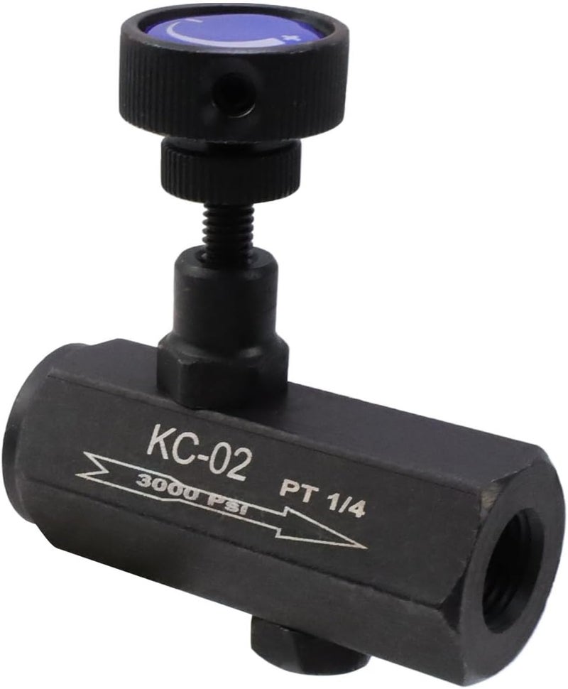 Nicerity Flow Control Valve 1/4" Throttle Valve Check Valve Carbon Steel Hydraulic (Black) - Image 1